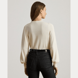 Lauren Ralph Lauren Button-Trim Puff-Sleeve Jumper