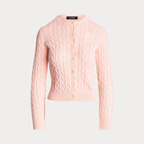 Lauren Ralph Lauren Cable-Knit Cotton Cardigan in Pink Opal