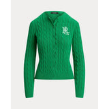 Lauren Ralph Lauren Cable-Knit Cotton Cardigan In Stem