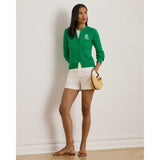 Lauren Ralph Lauren Cable-Knit Cotton Cardigan In Stem