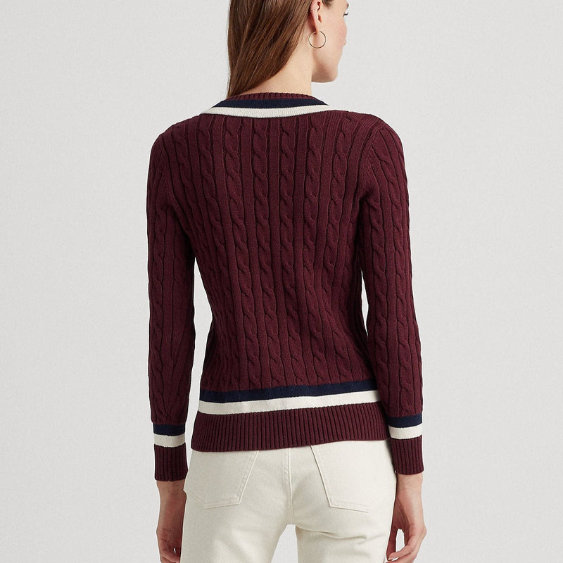 Lauren Ralph Lauren CableKnit Cotton Cricket Jumper Elys Wimbledon