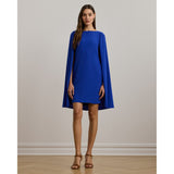 Lauren Ralph Lauren Cape Georgette Cocktail Dress in New Sapphire