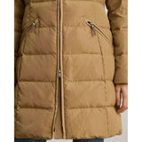 Lauren Ralph Lauren Channel-Quilted Funnelneck Down Coat In Tan