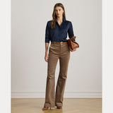Lauren Ralph Lauren Classic Fit Satin Charmeuse Shirt in Navy