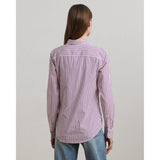 Lauren Ralph Lauren Classic Fit Striped Broadcloth Shirt In Purple Stripe