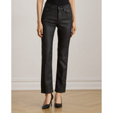 Lauren Ralph Lauren Coated High-rise Straight Ankle Jean In Black