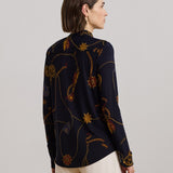Lauren Ralph Lauren Corwin Long Sleeve Cardigan in Navy/Multi