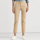 Lauren Ralph Lauren Cotton Ankle Grazer Chinos In Cream
