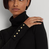 Lauren Ralph Lauren Cotton-Blend Roll-Neck Dress in Black