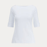 Lauren Ralph Lauren Cotton Boatneck Top white