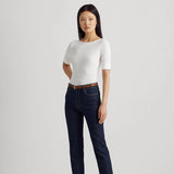 Lauren Ralph Lauren Cotton Boatneck Top white