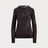 Lauren Ralph Lauren Cotton-Modal Paisley Jumper In Navy