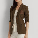 Lauren Ralph Lauren Crest-Patch Ponte Blazer in Botanic Green