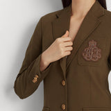 Lauren Ralph Lauren Crest-Patch Ponte Blazer in Botanic Green