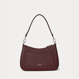 Lauren Ralph Lauren Crosshatch Leather Medium Danni Bag in Dark Garnet
