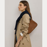 Lauren Ralph Lauren Crosshatch Leather Medium Danni Bag in Tan