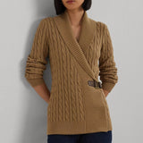Lauren Ralph Lauren Donato Buckle Cardigan In Classic Camel
