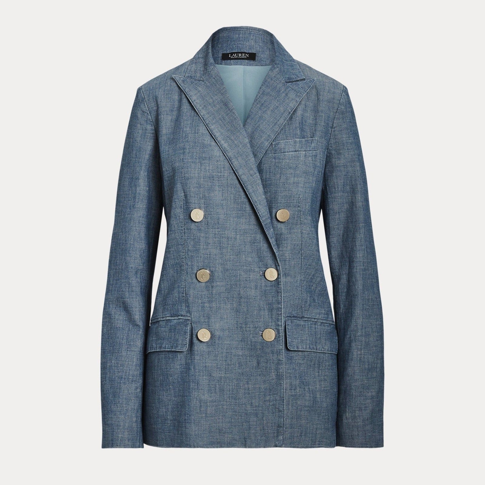 Lauren Ralph Lauren Double-Breasted Chambray Blazer