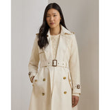Lauren Ralph Lauren Double-Breasted Cotton-Blend Trench Coat in Mascarpone Cream
