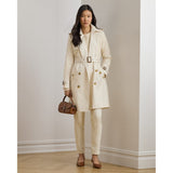 Lauren Ralph Lauren Double-Breasted Cotton-Blend Trench Coat in Mascarpone Cream
