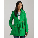 Lauren Ralph Lauren Double-Breasted Cotton-Blend Trench Coat in Stem