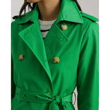 Lauren Ralph Lauren Double-Breasted Cotton-Blend Trench Coat in Stem