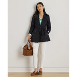 Lauren Ralph Lauren Double-Breasted Cotton-Blend Trench Coatt in Dark Navy