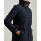Lauren Ralph Lauren Faux-Fur-Trim Funnelneck Down Coat In Navy