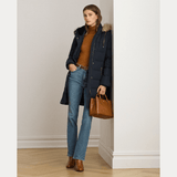 Lauren Ralph Lauren Faux-Fur-Trim Hooded Down Coat in Dark Navy