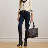 Lauren Ralph Lauren Faux-Leather Large Reversible Tote Bag In Refined Navy