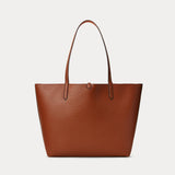 Lauren Ralph Lauren Faux-Leather Reversible Tote in Tan / Orange