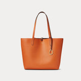 Lauren Ralph Lauren Faux-Leather Reversible Tote in Tan / Orange