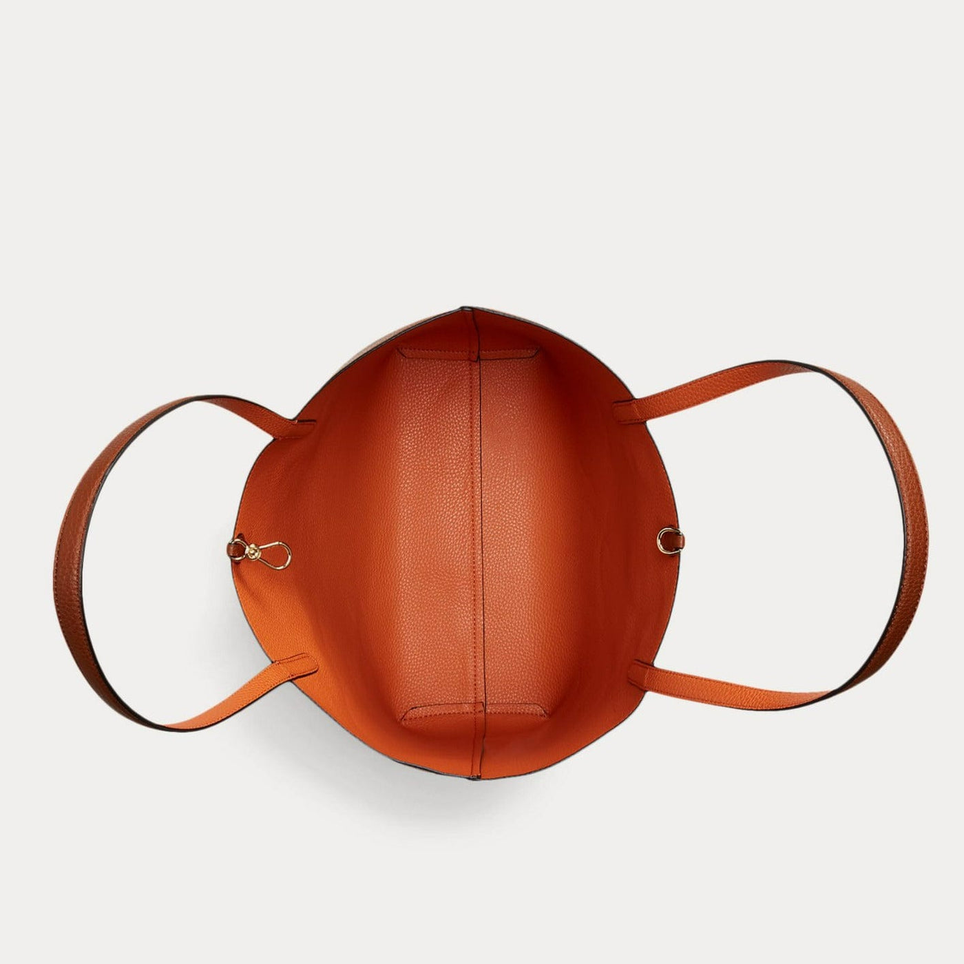 Lauren Ralph Lauren Faux Leather Reversible Tote in Tan Orange