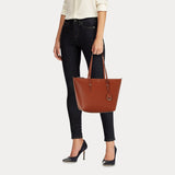 Lauren Ralph Lauren Faux-Leather Small Tote in Tan