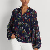 Lauren Ralph Lauren Floral Crinkle Georgette Blouse
