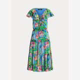 Lauren Ralph Lauren Floral Crinkle Georgette Tiered Dress
