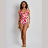 Lauren Ralph Lauren Floral Ruffle Swimsuit In Multi/Bougainvillea