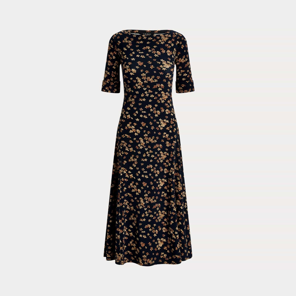 lauren ralph lauren floral stretch cotton midi dress Lauren Ralph Lauren Petite FLORAL STRETCH COTTON MIDI DRESS - Day dress - indigo multi/blue
