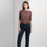 Lauren Ralph Lauren Floral Stretch Cotton Tee