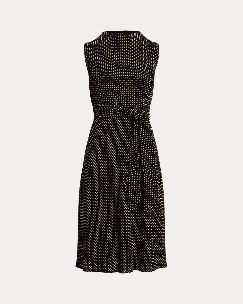 ralph lauren black and white polka dot dress Lauren Ralph Lauren Geo-Print Belted Bubble Crepe Dress In Black