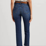 Lauren Ralph Lauren High-Rise Straight Ankle Jean in Atlas WAsh