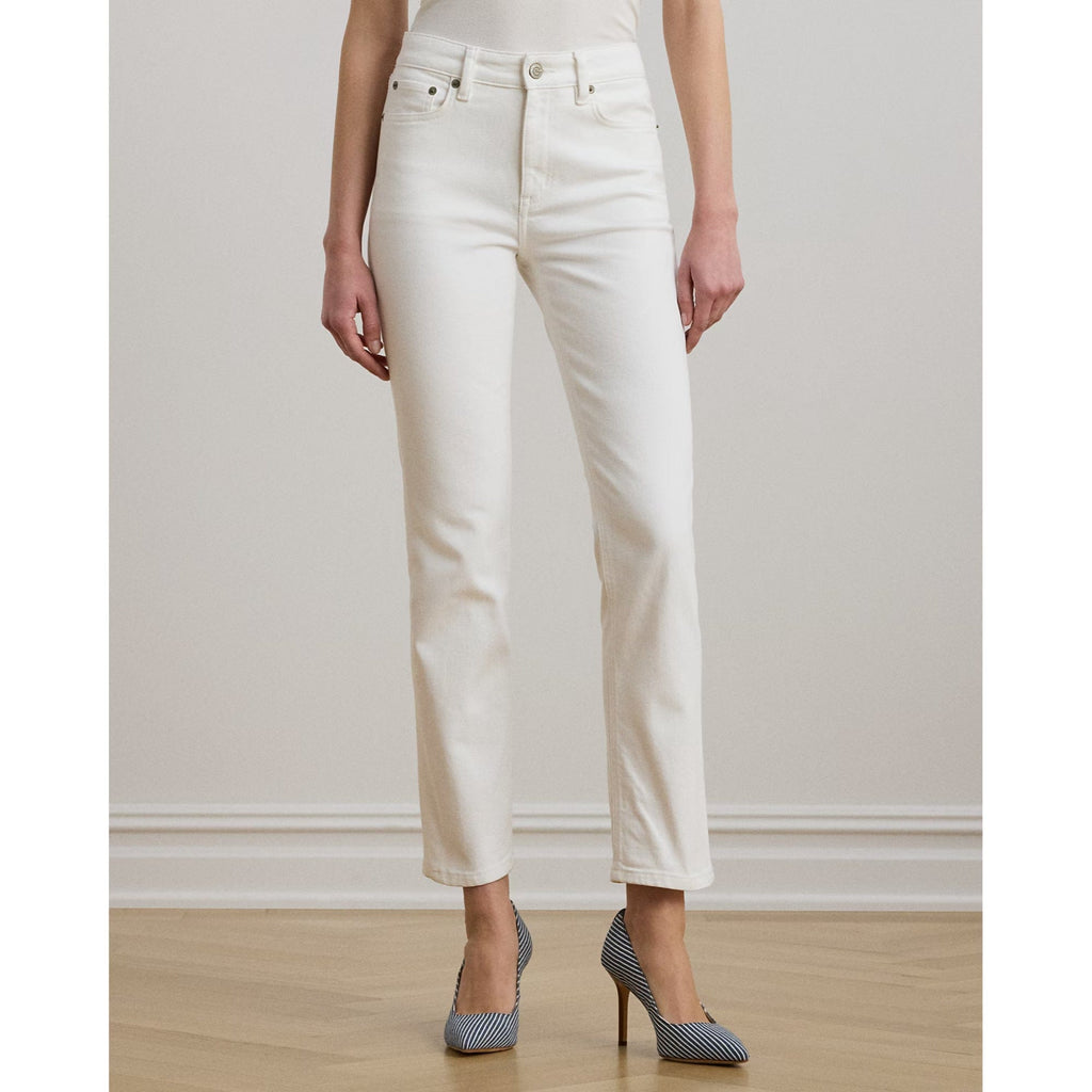 Lauren Ralph Lauren High-Rise Straight Ankle Jean in White Wash
