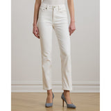 Lauren Ralph Lauren High-Rise Straight Ankle Jean in White Wash