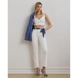 Lauren Ralph Lauren High-Rise Straight Ankle Jean in White Wash