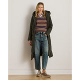 Lauren Ralph Lauren Hooded Channel-quilted Down Puffer Coat In Litchfield Loden