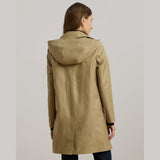 Lauren Ralph Lauren Hooded Cotton-Blend Balmacaan Coat In Birch Tan