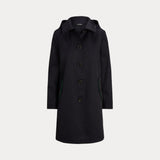 Lauren Ralph Lauren Hooded Cotton-Blend Balmacaan Coat In Dark Navy