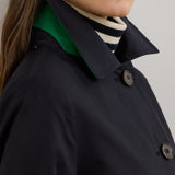 Lauren Ralph Lauren Hooded Cotton-Blend Balmacaan Coat In Dark Navy
