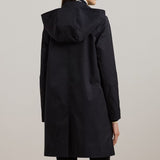 Lauren Ralph Lauren Hooded Cotton-Blend Balmacaan Coat In Dark Navy