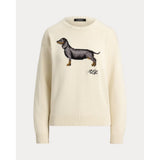 Lauren Ralph Lauren Intarsia-Knit Dachshund Cotton Jumper In Mascarpone Cream